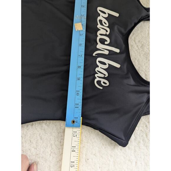 No Boundaries Juniors' Beach Babe One Piece Swimsuit Black Female SZ M 90s, Y2K - Picture 3 of 7